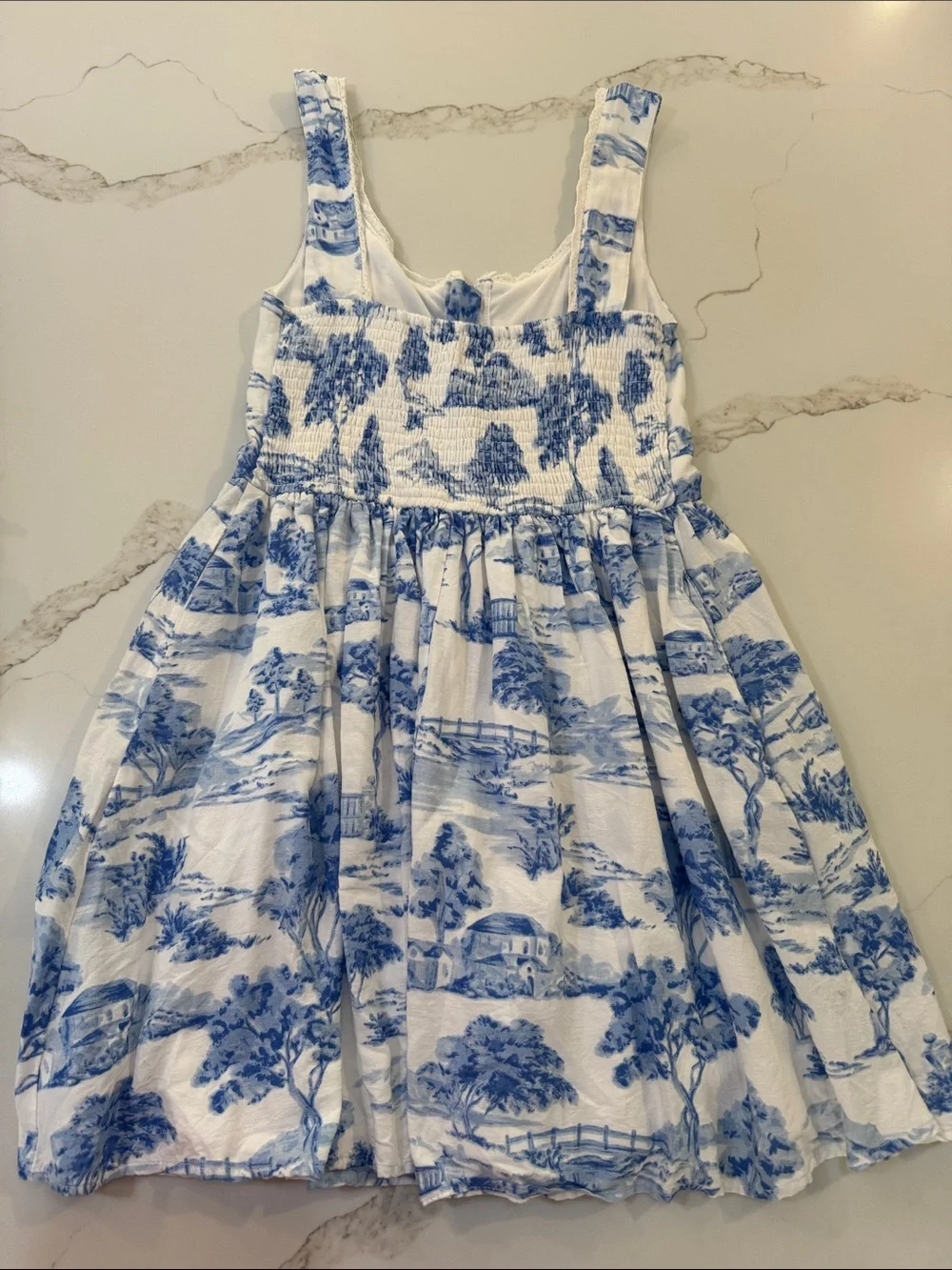 Japna Blue & White Toile Sundress for Girls